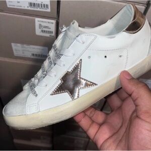 Golden Goose Women's White Sneakers with Silver Star